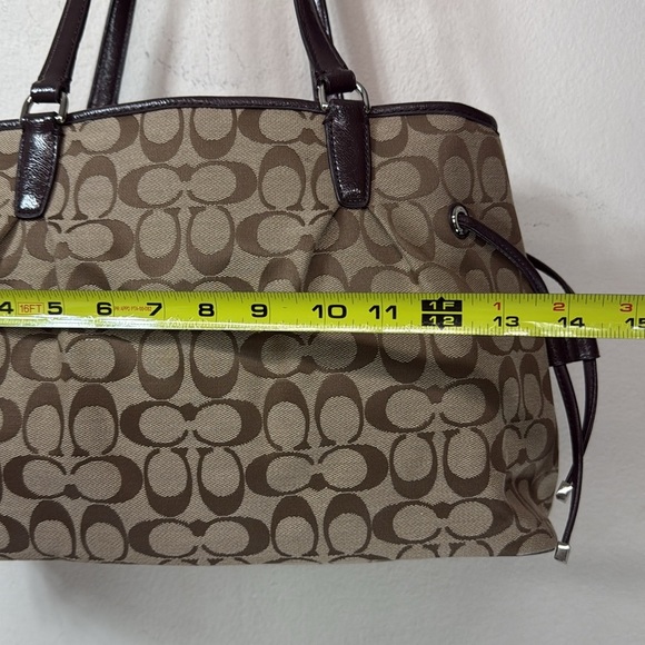 (X2) Coach, Brown shoulder bag with signature founded in 1941 - Picture 8 of 15